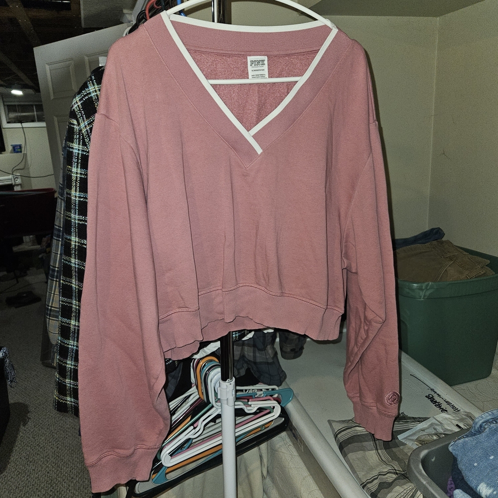 PINK Victoria's Secret V-Neck Sweater in Dusty Pink